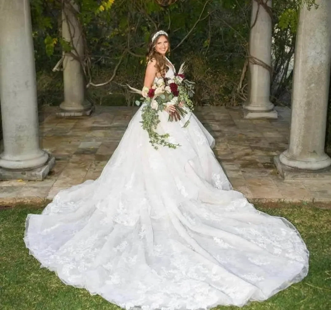 Model wearing a bridal dress
